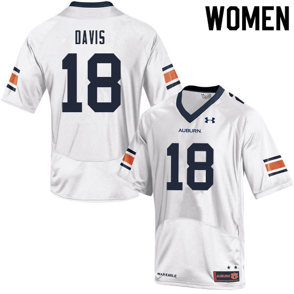 Women's Auburn Tigers #18 Dematrius Davis White 2021 College Stitched Football Jersey